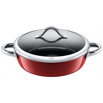 Sautepanne m/lokk - Silit Vitaliano Rosso Ø28 cm / 7.5 cm dyp