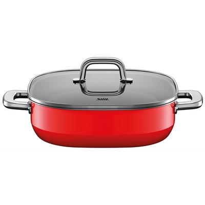 Sautepanne m/lokk - Silit Quadro Red 26x26 cm 2.0 L